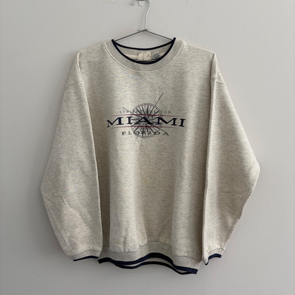 Vintage Diport USA Miami Florida Sweatshirt Mens XL Gray Limited Edition